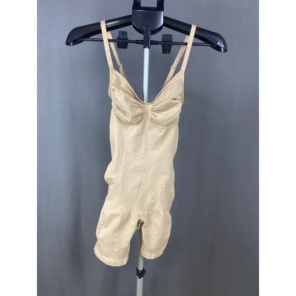 SKIMS Sculpting Bodysuit Mid-Thigh Shapewear Beige Size XXL - Picture 2 of 4